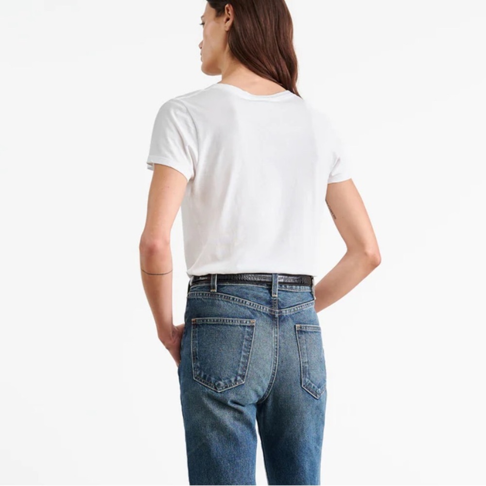 Nili Lotan White V-Neck Short Sleeve Tee - Picture 2 of 11